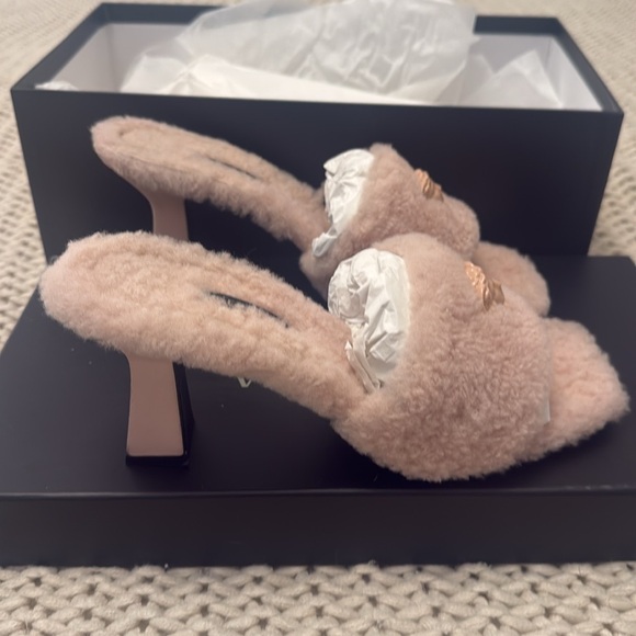 Versace Medusa faux fur mules -Authentic - Picture 3 of 12